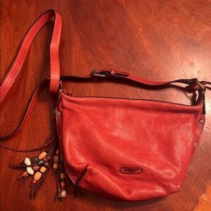 Frye Red Leather Crossbody Bag